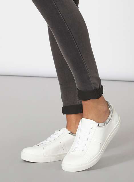 Silver 'Cady' Lace Up Trainers